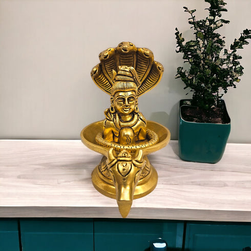 Tamas Brass Shivling with shiva bust